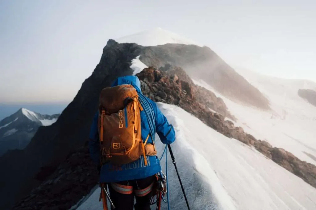 A person climbs on the glacier region easily with the help of High Tenacity Webbing for Climbing